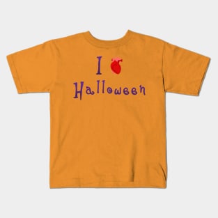 I Love Halloween - Human Heart Kids T-Shirt